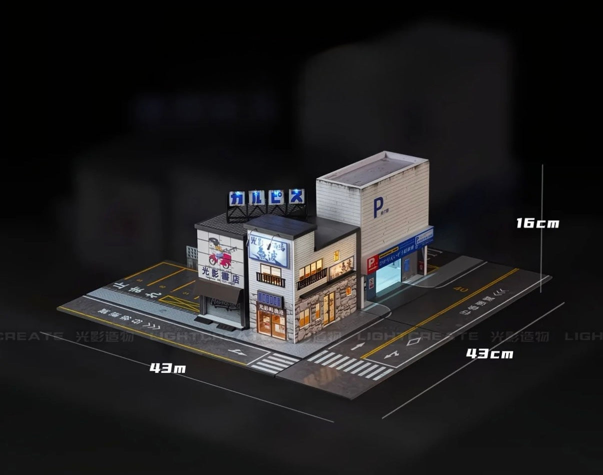 Japanese Book Store, Seafood Restaurant,Parking Garage and Billboard Bundle Set